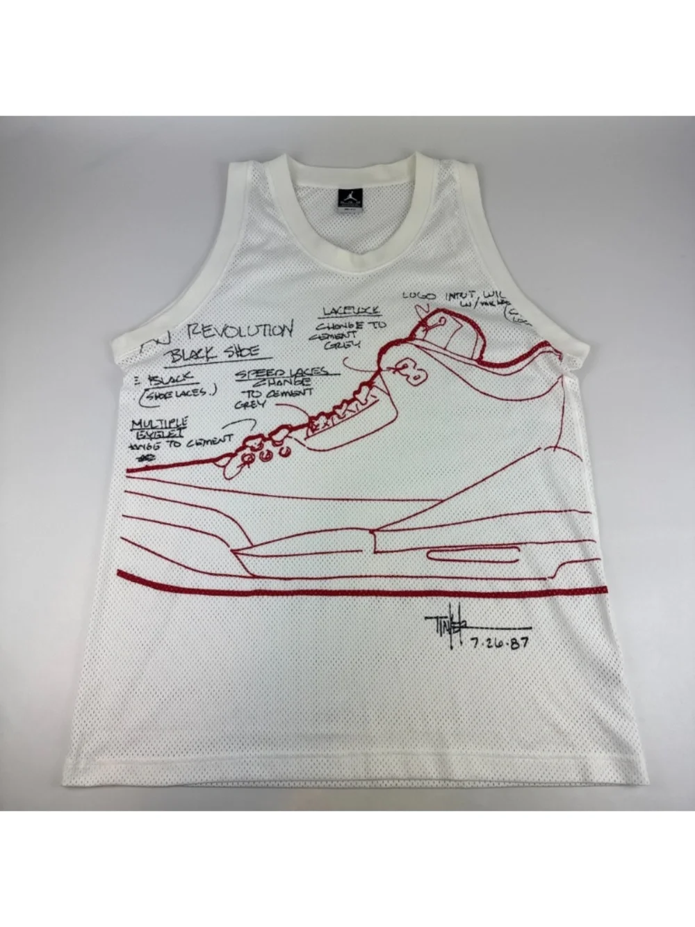Nike Air Jordan Mens Size XL AJ III 3 Retro Shoe Print Mesh Jersey AO9045 100